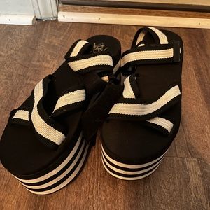 Rare YRU Black and White Prizm Sandals